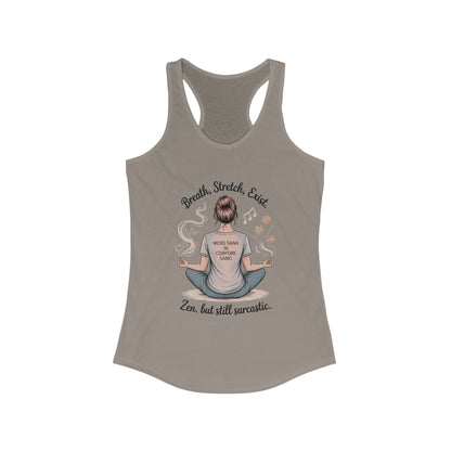 Zen & Sarcastic Women's Racerback Tank, Yoga Top, Gift for Yogis, Workout Shirt, Funny Fitness Apparel