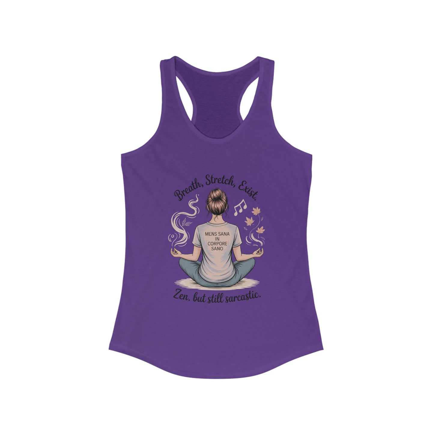 Zen & Sarcastic Women's Racerback Tank, Yoga Top, Gift for Yogis, Workout Shirt, Funny Fitness Apparel