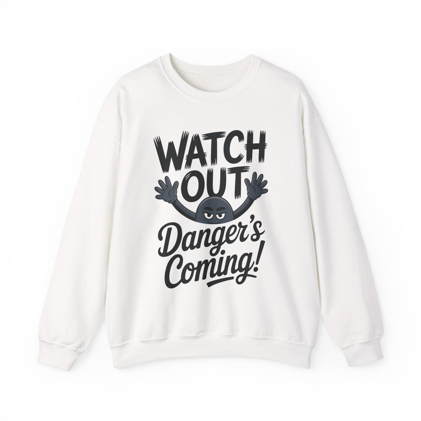 Mens Casual Crewneck Sweatshirt with Warning Message, Funny Gift for Friends, Cozy Layer for Everyone, Great for Halloween, Fall