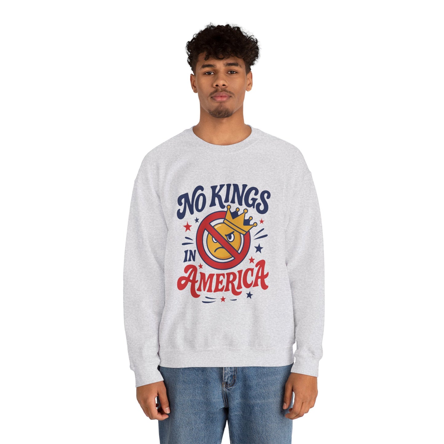 No Kings in America Sweatshirt - Funny Patriotic Anti Monarchy Pullover - USA Independence Sweater, Political Apparel, Gift for Activists