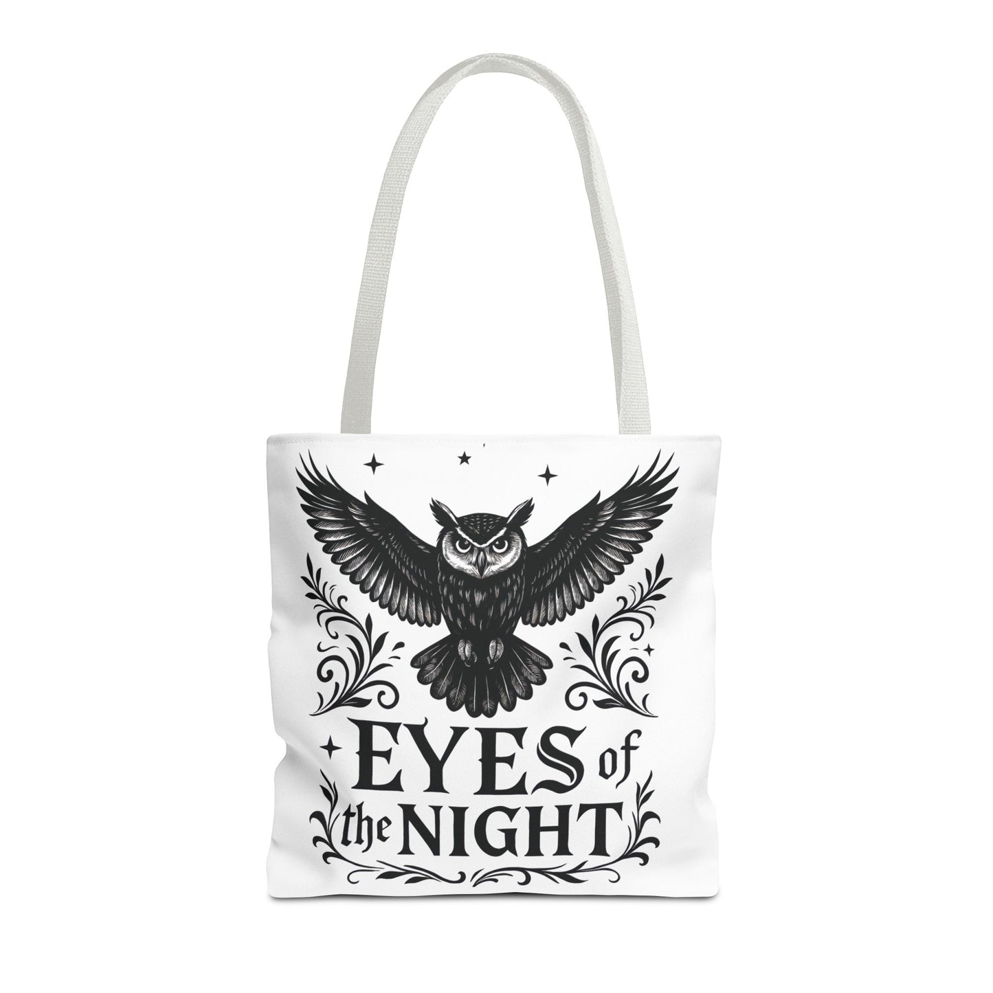Eyes of the Night Owl Tote Bag, Artsy Shopping Bag, Eco-Friendly Carryall, Unique Gift for Animal Lovers, Halloween Decor, Beach Tote