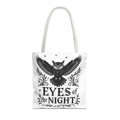Eyes of the Night Owl Tote Bag, Artsy Shopping Bag, Eco-Friendly Carryall, Unique Gift for Animal Lovers, Halloween Decor, Beach Tote
