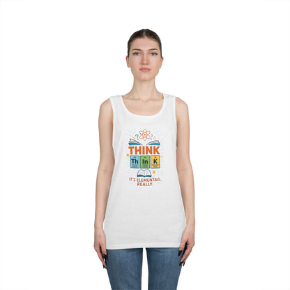 Think Tank Top for Men, Nerdy Chemistry Shirt, Periodic Table Funny Science Tank, Geeky STEM Gift for Him, Science Lovers Gift