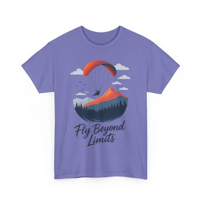 Paragliding Adventure T-Shirt, Mountain Landscape Tee, Nature Travel Lover Shirt, Outdoor Hiking Gift, Unisex Heavy Cotton Tee