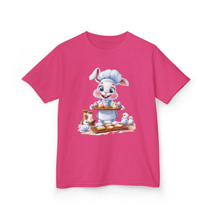 Easter Bunny Chef Kids T-Shirt, Cute Spring Baking Tee with Eggs, Toddler Easter Outfit, Bunny Holding Egg Tray Tee, Cute Animal Design