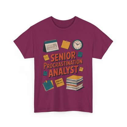 Senior Procrastination Analyst Tee, Funny Office Shirt, Gift for Graduates, Motivation T-Shirt, Humor Apparel, Job Humor Clothing