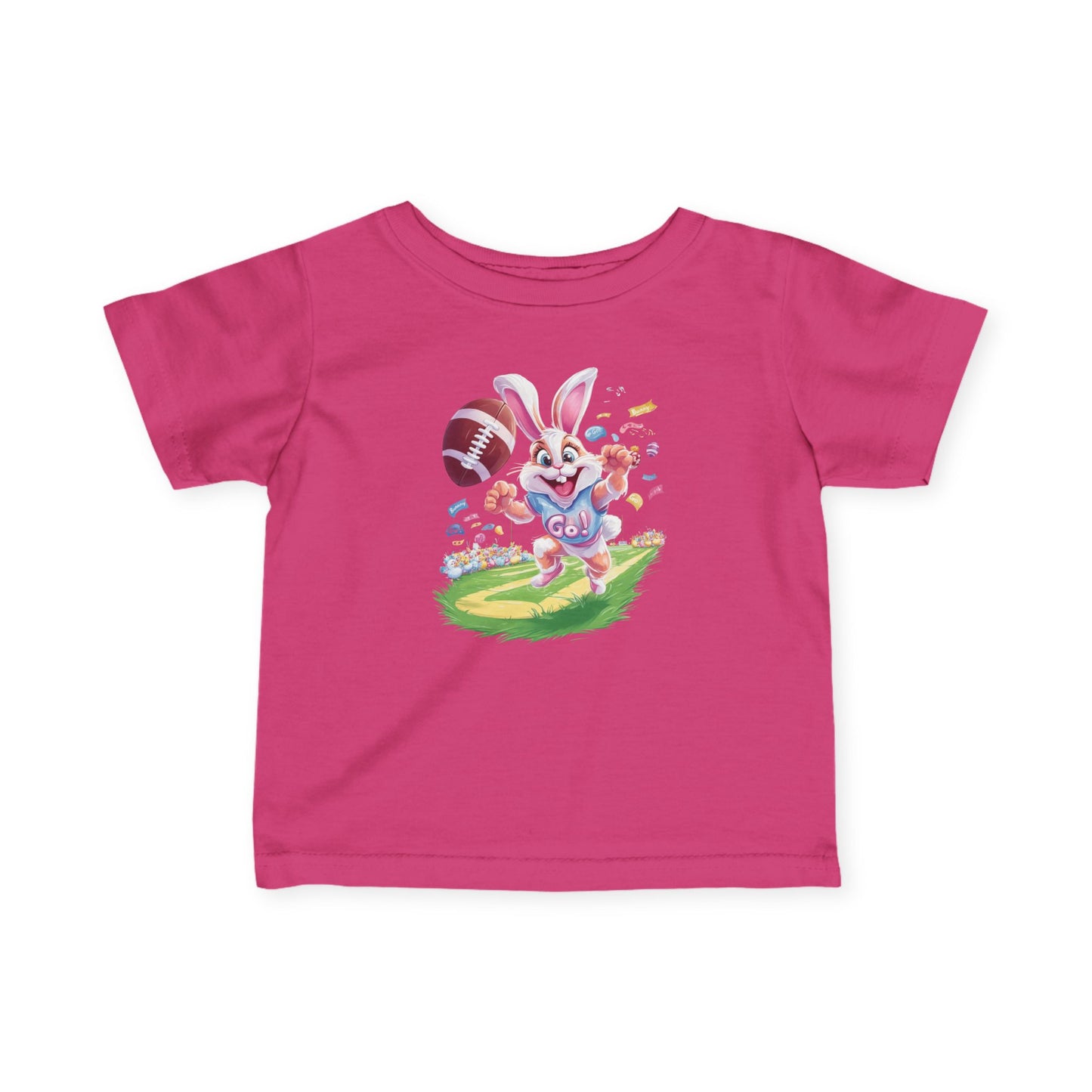 Touchdown Bunny Infant Tee - Funny Football Easter Shirt for Babies, Sporty Bunny Baby T-Shirt, Spring Gift for 6-24 Months, Easter Gift