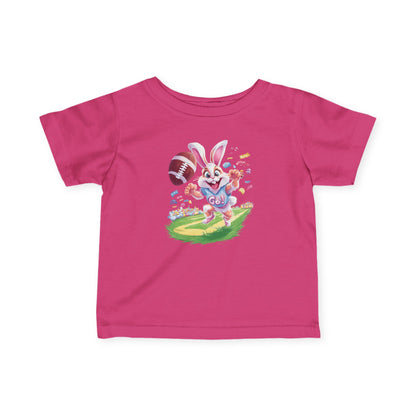 Touchdown Bunny Infant Tee - Funny Football Easter Shirt for Babies, Sporty Bunny Baby T-Shirt, Spring Gift for 6-24 Months, Easter Gift