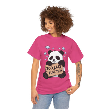 Too Lazy to Function Panda Tee, Unisex Cotton T-Shirt, Funny Shirt, Casual Wear, Gift for Sloth Lovers, Relaxed Vibe