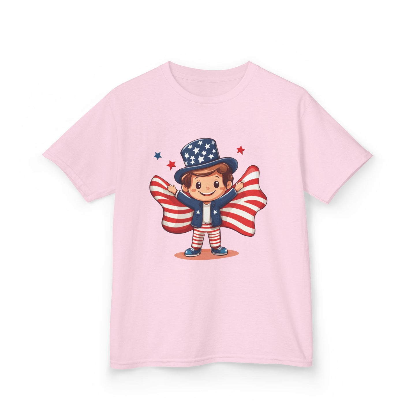 4th of July Kids T-Shirt,Kids  Unisex Patriotic Tee, American Flag Outfit for Boys and Girls, Independence Day Shirt, Cute American Shirt
