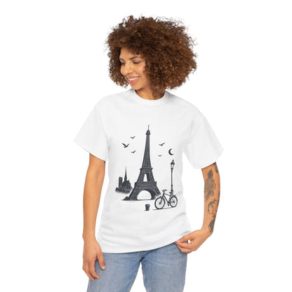 Eiffel Tower Graphic Tee, Parisian Style T-Shirt, Casual Summer Top, Travel Gift, Unisex Cotton Shirt