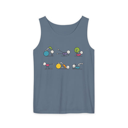 Womens Garment-Dyed Tank Top, Fit Fun Pilates Womens Tank Top, Cute Workout Shirt, Funny Yoga Gym Top for Women