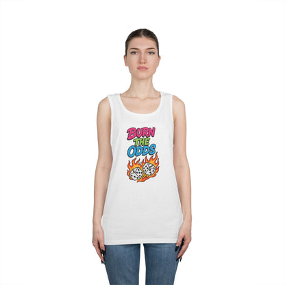 Burn the Odds Tank Top, Casual Summer Wear, Gaming Gift, Dice Design Tee, Gift for Gamers, Funny Tank, Perfect for Parties