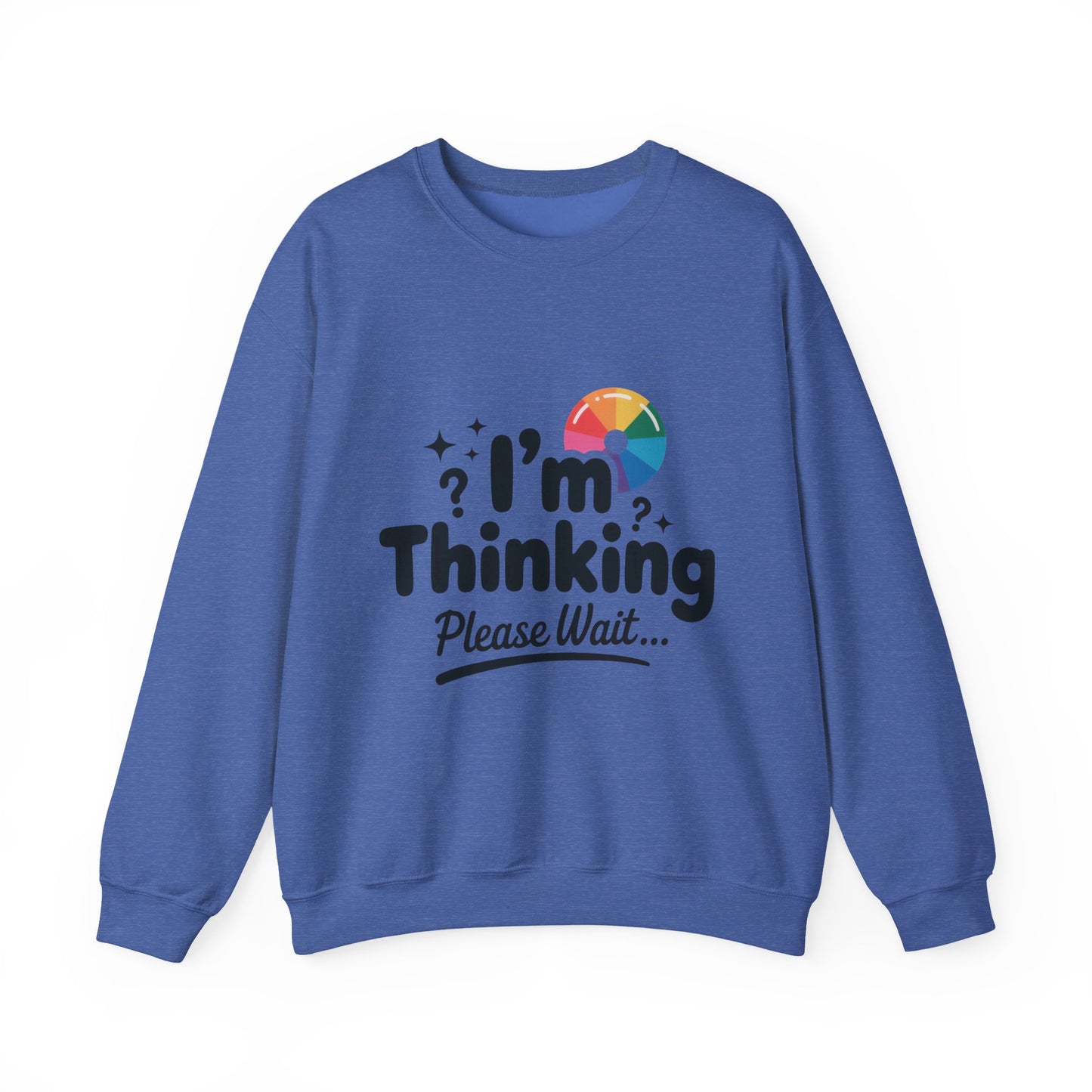 Funny - Im Thinking Please Wait - Mens Sweatshirt, Cute Geeky Gift for Introverts, Programmers, Designers, Humor Crewneck, Gift for Adults