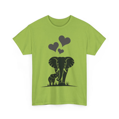 Elephant Mom and Baby T-Shirt, Elephant Love Cotton Tee, Cute Animal Shirt, Animal Lover Gift, Cute Minimalist Elephant Design