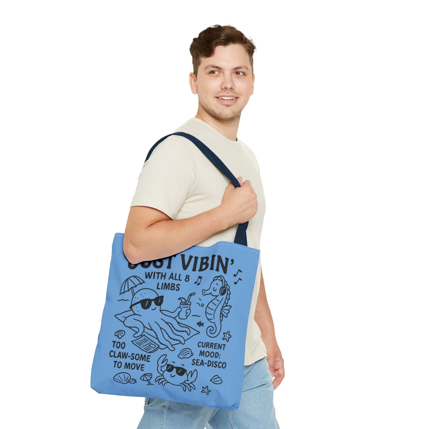 Fun Sea-Themed Tote Bag, Beach Accessories, Summer Vibes, Gift for Ocean Lovers, Reusable Shopping Bag, Cute Beach Tote