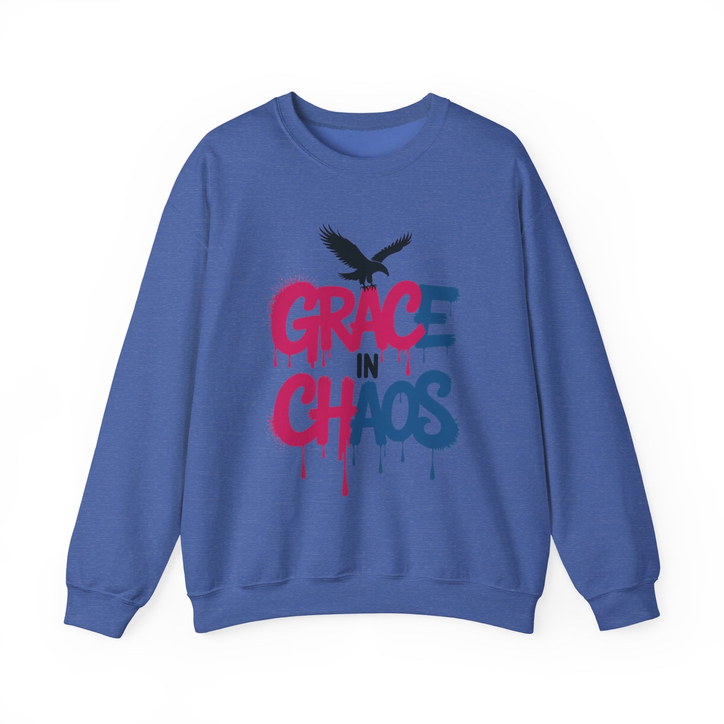 Women's Sweatshirt Grace in Chaos, Graffiti Dripping Street Art Pullover, Bold Urban Graphic