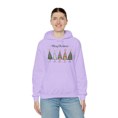 Merry Christmas Women's Hoodie, Joy Love Peace Hope Magic Holiday Hoodie, Women's Heavy Blend™ Hooded Sweatshirt