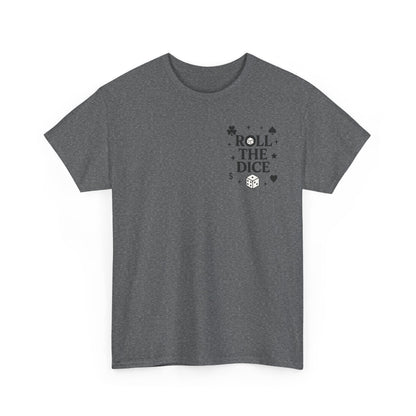 Queen of Luck Front & Back Print unisex T-Shirt, Roll the Dice Tee for Men, Vintage Gambling Shirt, Casino Gift, Poker Gift, Card Games Gift