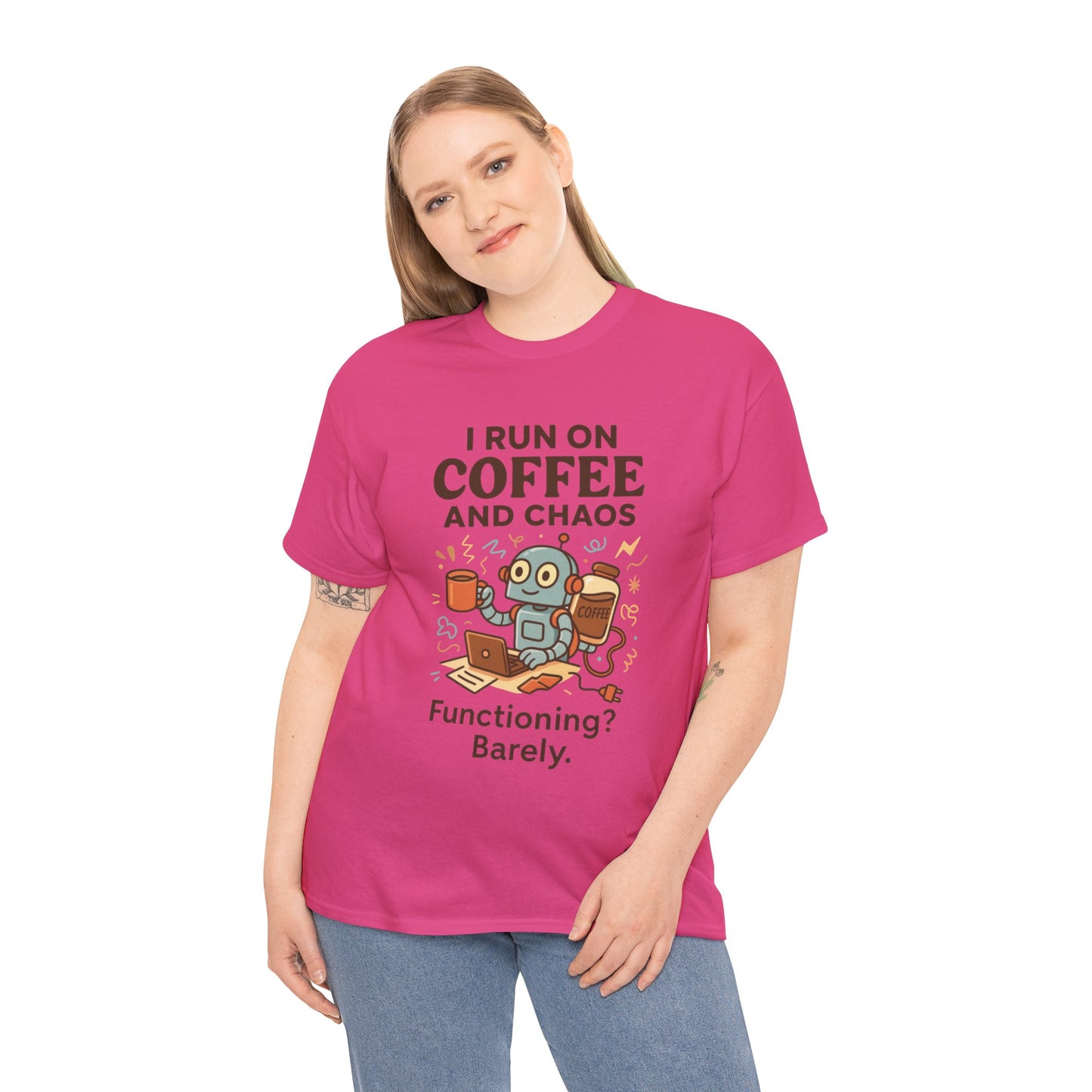 I Run on Coffee and Chaos Unisex Heavy Cotton Tee, Funny Coffee Lover Shirt, Gift for Him/Her, Work from Home Humor Tee, Relaxed Fit [...]