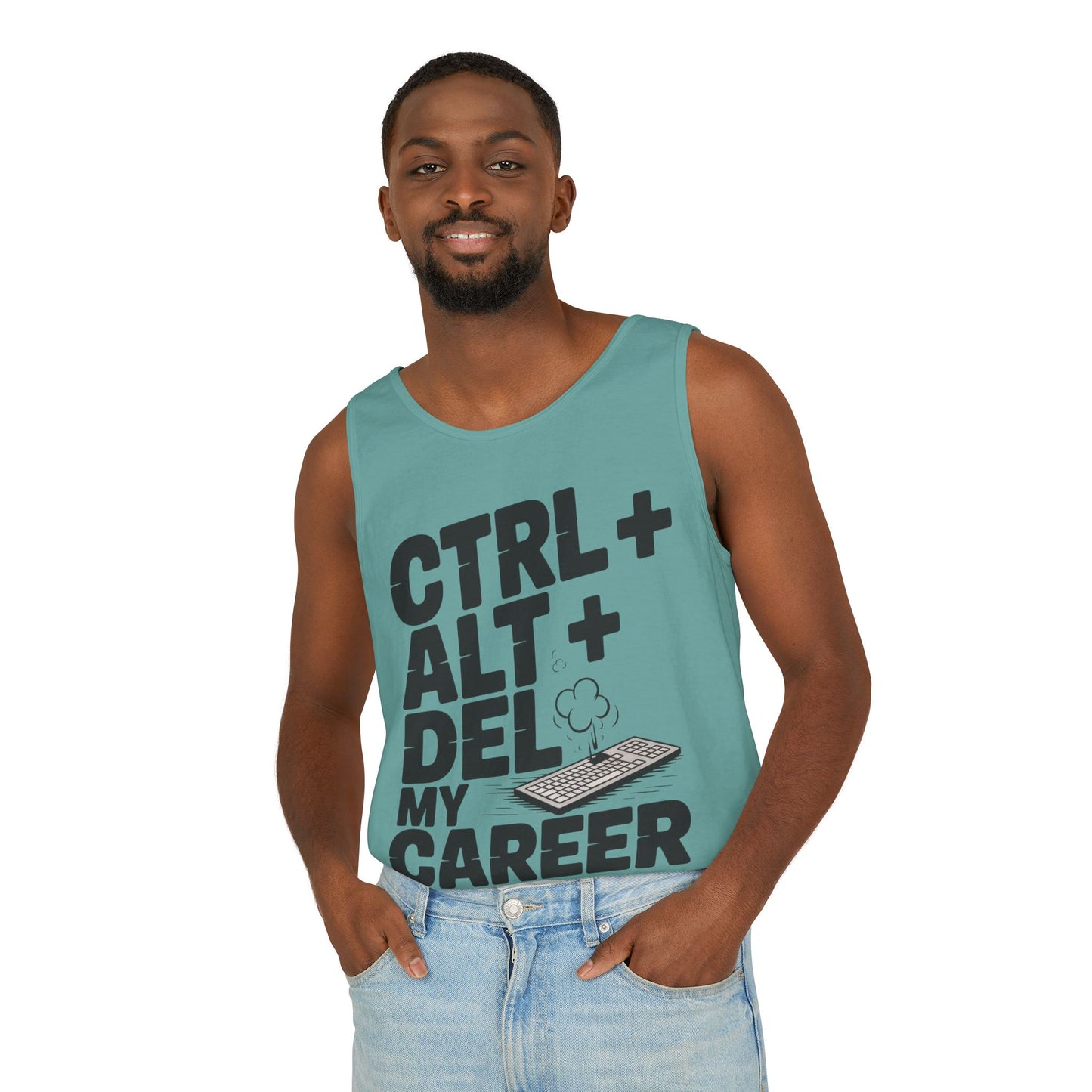 Ctrl Alt Del My Career Men's Tank Top, Funny Geek Sarcastic Office Humor Summer Shirt