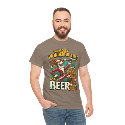 Funny Christmas Beer T-Shirt for Men, The Most Wonderful Time for a Beer