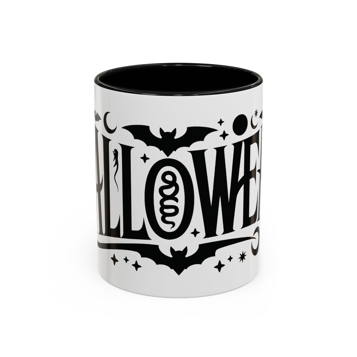 Gothic Halloween Mug, Vintage Typography Coffee Cup, Retro Spooky Aesthetic Gift, Minimal Witchy Academia Drinkware, Coffee Mug (11, 15oz)