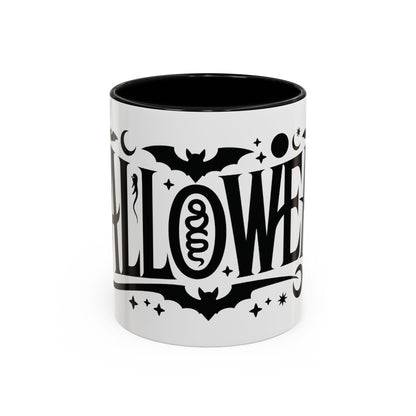 Gothic Halloween Mug, Vintage Typography Coffee Cup, Retro Spooky Aesthetic Gift, Minimal Witchy Academia Drinkware, Coffee Mug (11, 15oz)