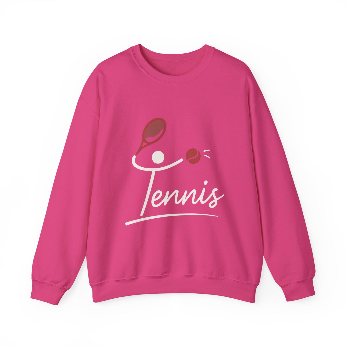 Womens Heavy Blend™ Crewneck Sweatshirt, Womens Tennis Sweatshirt, Cute Sports Graphic Pullover, Workout Gym Activewear Top