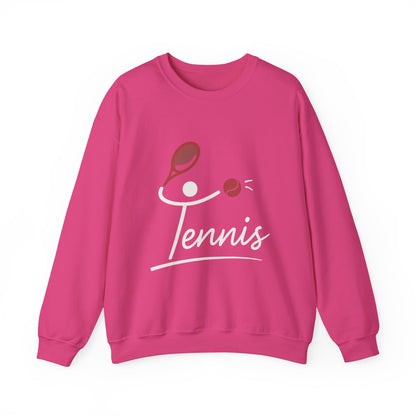 Womens Heavy Blend™ Crewneck Sweatshirt, Womens Tennis Sweatshirt, Cute Sports Graphic Pullover, Workout Gym Activewear Top