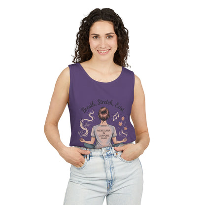 Zen Sarcastic Tank Top, Unisex Meditation Shirt, Breath Stretch Exist Tee, Yoga Apparel, Gift for Mindfulness Lovers