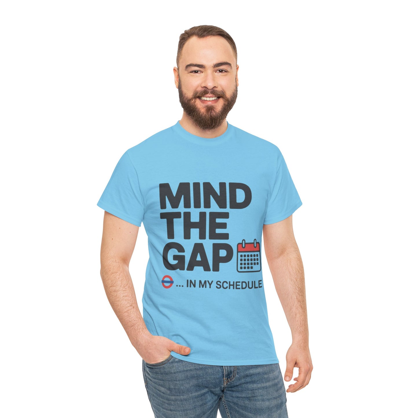 Funny Mind The Gap T-Shirt for Men, London Underground Inspired Schedule Tee, Office Humor Shirt