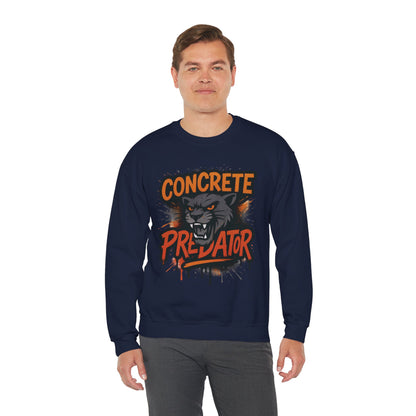 Men's Heavy Blend™ Crewneck Sweatshirt, Concrete Predator Mens Panther Crewneck Sweatshirt