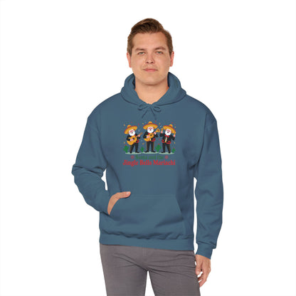 Santa and the Jingle Bells Mariachi Hoodie, Funny Mexican Santa Christmas Hoodie, Latin Fiesta Holiday Sweatshirt