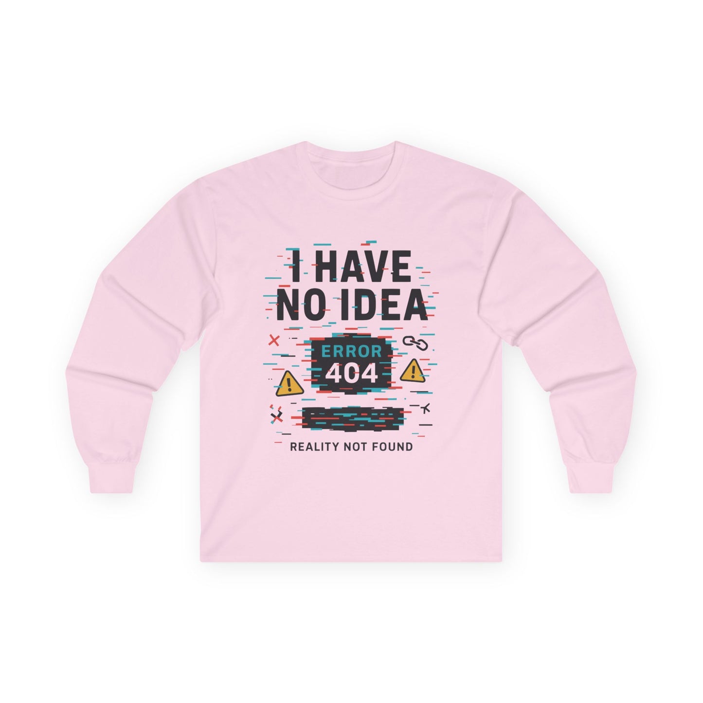 Funny Long Sleeve Tee with Error 404 Design, Gift for Tech Lovers, Casual Wear, Internet Humor, Geeky Apparel, Birthday Gift