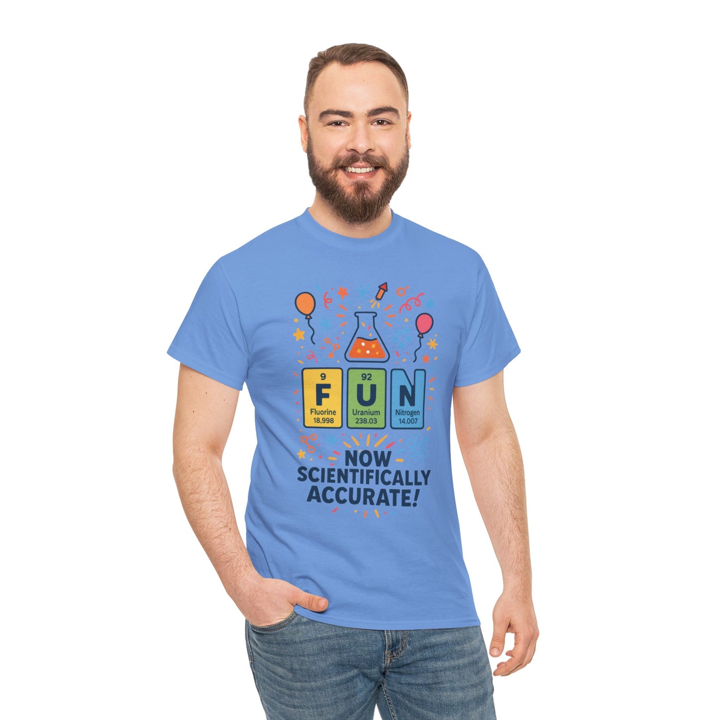 Fun Science Unisex Heavy Cotton Tee, Perfect for STEM Lovers, Gift for Science Teachers, FUN Periodic Table Tee,Nerdy Unisex Shirt