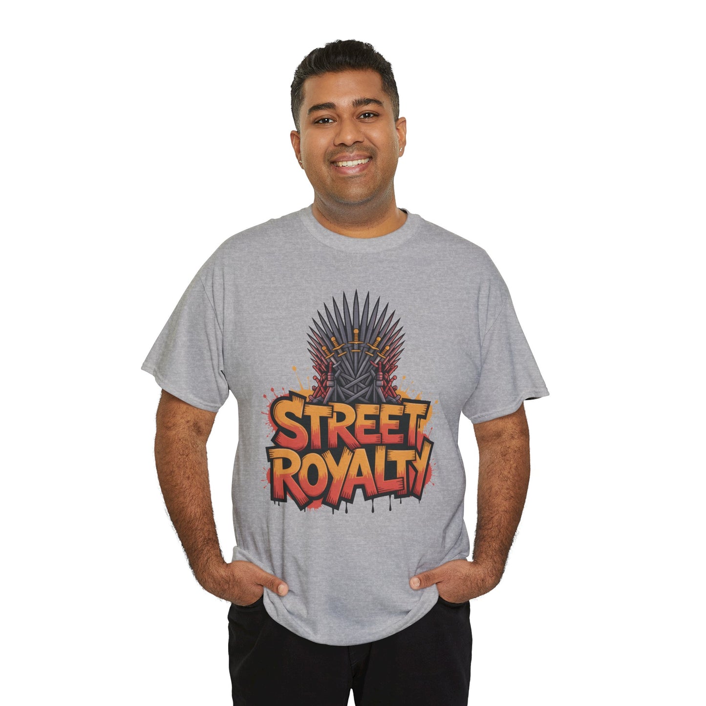 Street Royalty Men's T-Shirt, Graffiti Crown Graphic Tee, Urban Streetwear Top for Skaters and Hip Hop Style