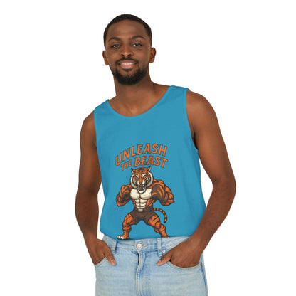 Unleash The Beast Tiger Gym Tank Top - Mens Workout Muscle Tank, Fitness Motivation Sleeveless Shirt, Bodybuilding Top, Strong Beast Gym Top