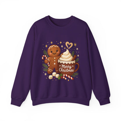 Women's Gingerbread - Hot Cocoa Christmas Sweatshirt,  Cozy Holiday Pullover, Women's Heavy Blend™ Crewneck Sweatshirt