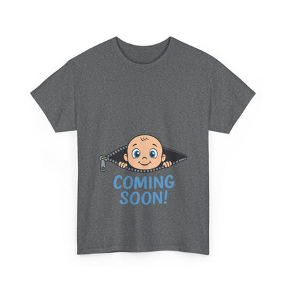 Coming Soon Maternity T-Shirt, Cute Baby Boy Pregnancy Announcement Shirt, Funny Expecting Mom Gift, Gender Reveal Tee, Baby Shower Top