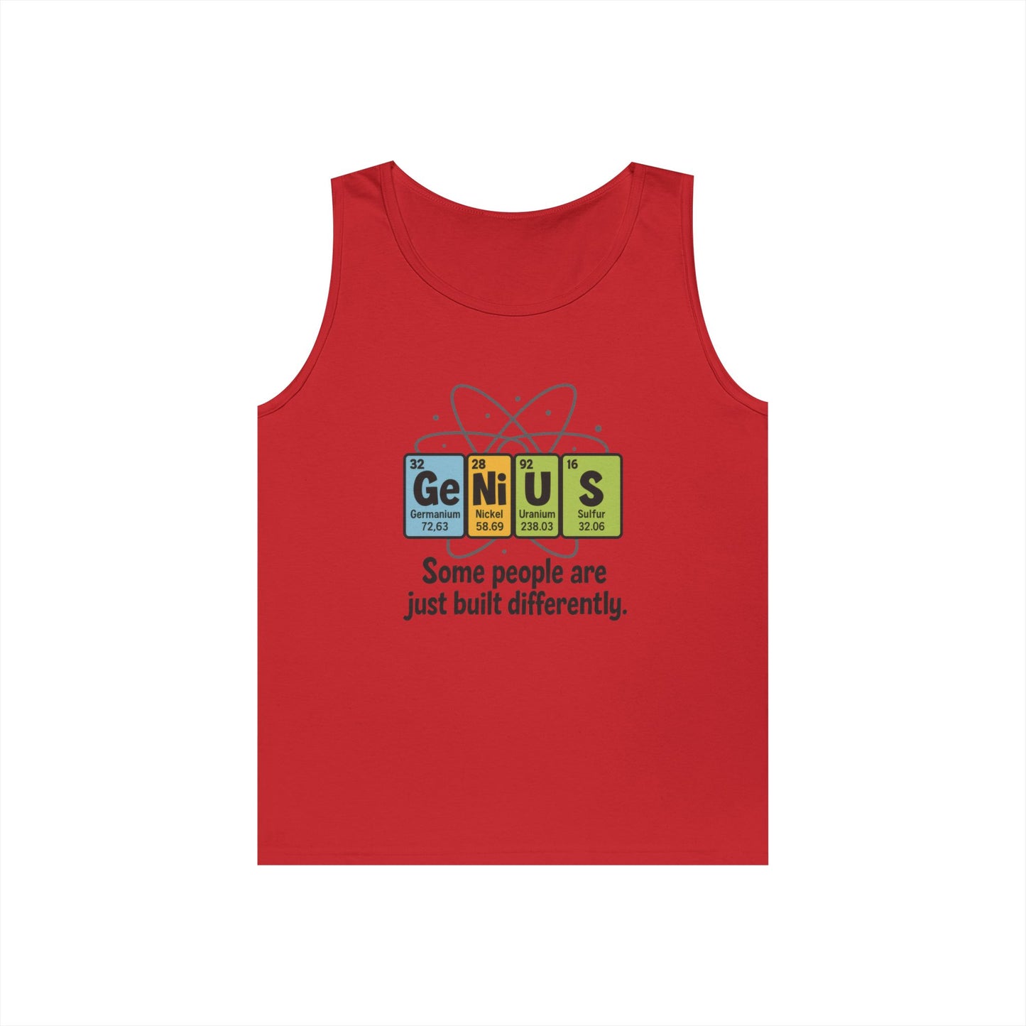 Funny Mens Genius Tank Top, Nerdy Humor Shirt, Periodic Table Shirt, Science Humor Tank, A Funny Gift for Science Lovers, Teachers