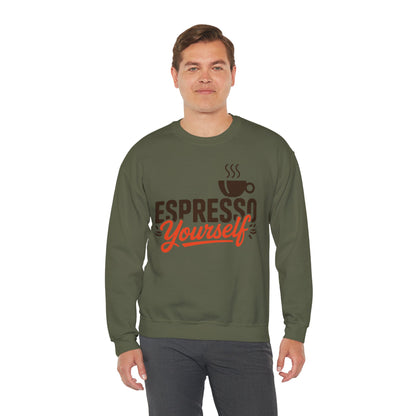 Men's Heavy Blend™ Crewneck Sweatshirt, Espresso Yourself Sweatshirt, Funny Coffee Lover Mens Crewneck, Cafe Lover Gift