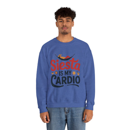 Men's Heavy Blend™ Crewneck Sweatshirt, Siesta Is My Cardio Funny Mens Sweatshirt Spain Gift