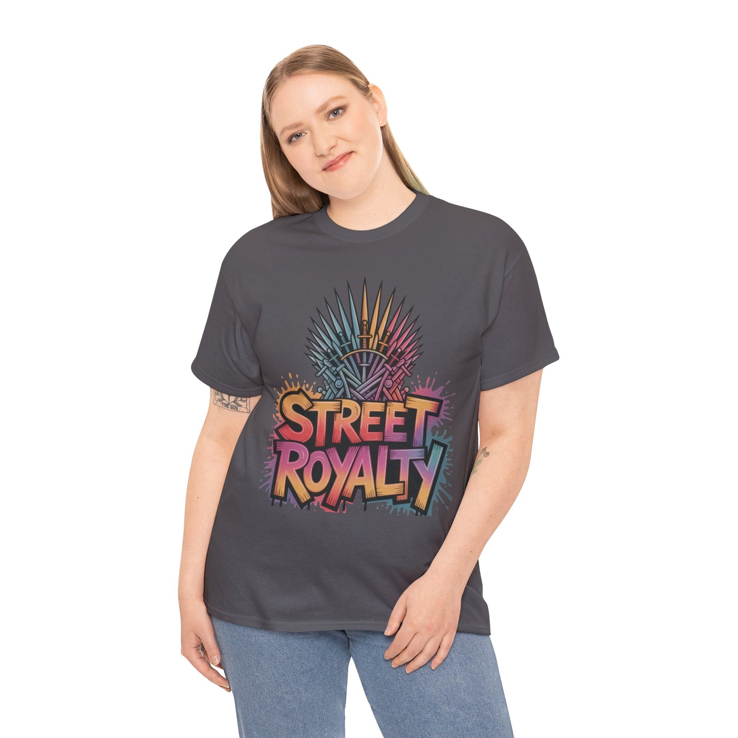 Street Royalty Women's T-Shirt, Graffiti Crown Graphic Tee, Urban Streetwear Top for Trendy Skater Girls