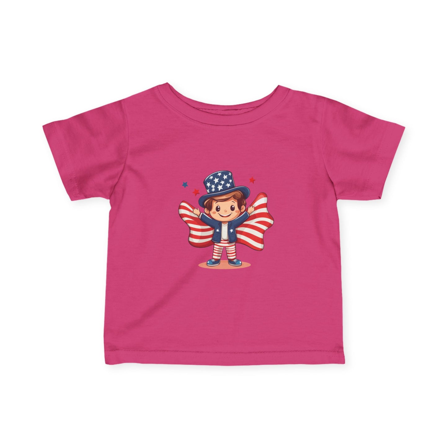 Patriotic Infant Tee, Cute Kid T-Shirt for 4th of July, Baby Independence Day Shirt, Toddler Flag Outfit, American Spirit Clothes