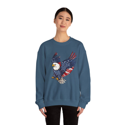 Patriotic Eagle Sweatshirt, Unisex Crewneck, USA Pride Apparel, Cozy Everyday Wear, Perfect for Independence Day, Gift for Patriots