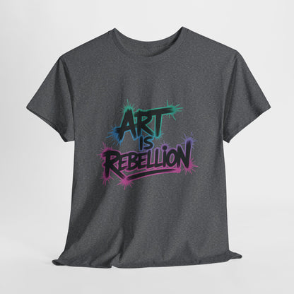 Art Is Rebellion Women's Graphic T-Shirt, Graffiti Street Art Tee, Bold Rebel Statement Top