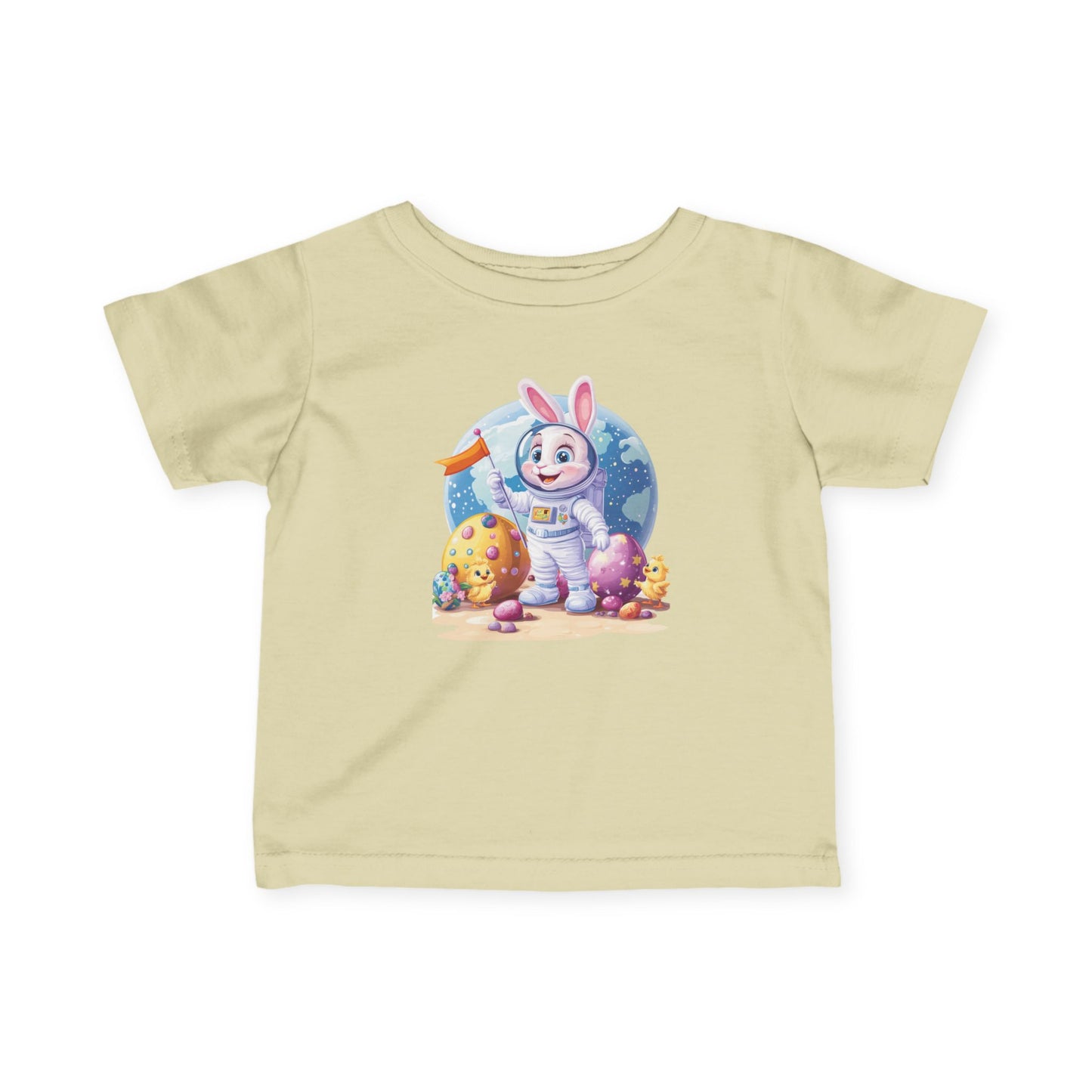 Astronaut Bunny Easter Tee, Space Rabbit Shirt for Babies, 6 to 24 Months, Outer Space Baby Easter Gift Tee, Toddler T-Shirt, Kids Bunny Top