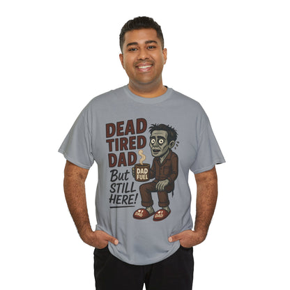 Dead Tired Dad Funny Zombie Coffee Men's T-Shirt, Father's Day Gift for Men, Dad Fuel Graphic Tee, Halloween Dad Tee