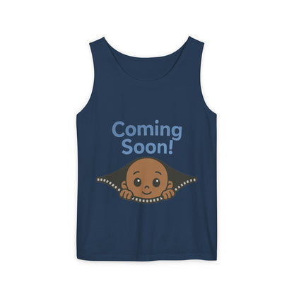 Coming Soon Maternity Tank Top, Cute Baby Boy Pregnancy Announcement Tee, Funny Expecting Mom Gift, Gender Reveal Tee, Baby Shower Top